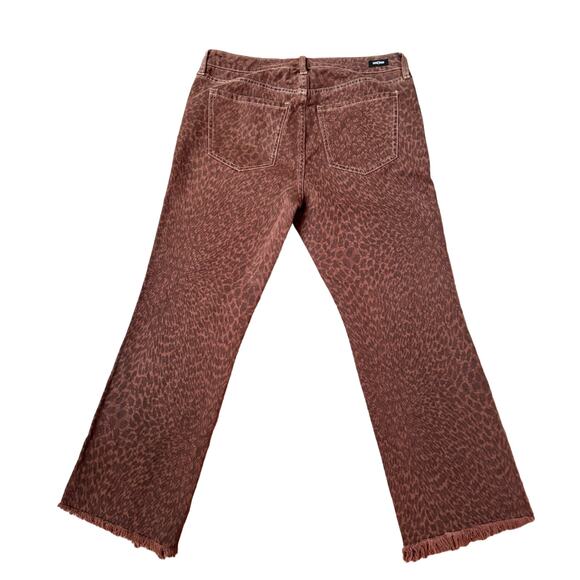 Liverpool Brown Hannah Crop Flare low rise with Frayed Hem Pants Women's 4/27 - Picture 10 of 11